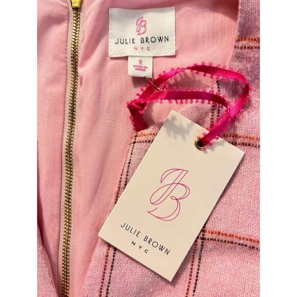 JULIE BROWN NWT Harlyn Sheath Dress SZ 2 Pink Ballet plaid NWT - Picture 4 of 5